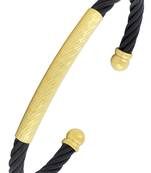 Slim smart black 18k gold plated 316l surgical stainless steel cuff kada bangle bracelet for men