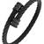 Rope mesh macho black 316l surgical stainless steel free size cuff kada bangle bracelet for men