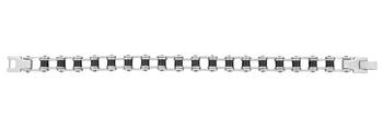Bike motor cycle chain black accents silver plated 316l surgical stainless steel bracelet for men 3