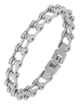 Bike motor cycle chain silver plated 316l surgical stainless steel bracelet for boys men 1