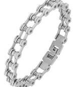 Bike motor cycle chain silver plated 316l surgical stainless steel bracelet for boys men