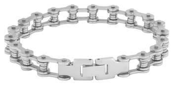 Bike motor cycle chain silver plated 316l surgical stainless steel bracelet for boys men 2