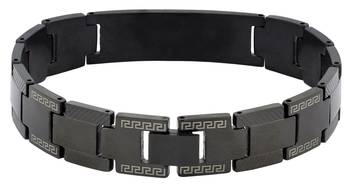 Designer id black plated 316l surgical stainless steel bracelet for boys men 2