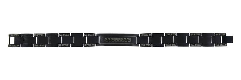 Designer id black plated 316l surgical stainless steel bracelet for boys men