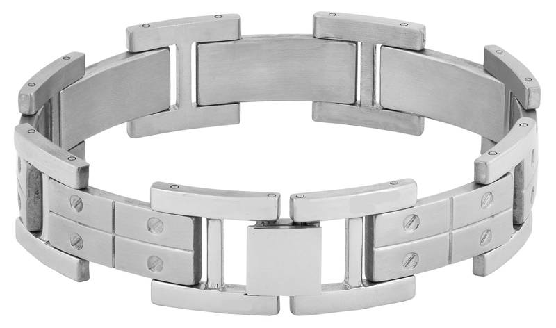 Links screw glossy matte links daily 316l surgical stainless steel bracelet for boys men