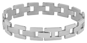 Geometric links glossy matte daily wear 316l surgical stainless steel bracelet for boys men 2