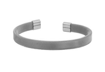 Slim mesh silver plated 316l surgical stainless steel free size cuff kada bangle bracelet for men 2