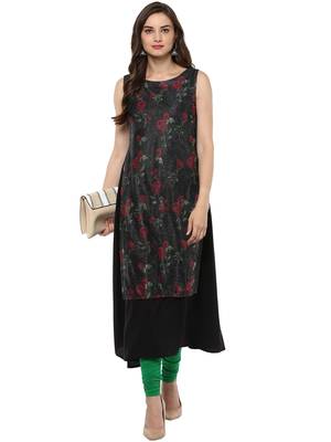 Black printed crepe stitched kurtas-and-kurtis 2