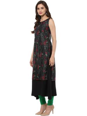 Black printed crepe stitched kurtas-and-kurtis 4