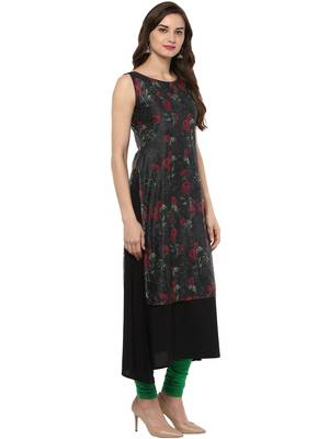Black printed crepe stitched kurtas-and-kurtis 5