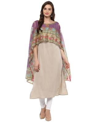Multicolor printed crepe stitched kurtas-and-kurtis 1