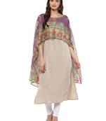 Multicolor printed crepe stitched kurtas-and-kurtis