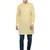 Yellow self design full sleeve short kurta for men