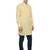 Yellow self design full sleeve short kurta for men