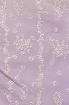 Purple embroidered cotton saree with blouse 4