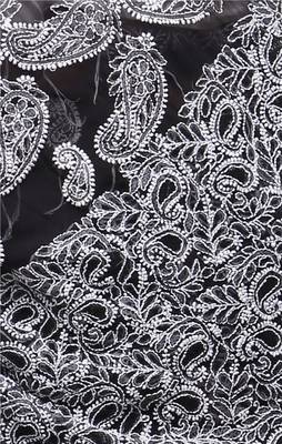 Black embroidered georgette saree with blouse 4