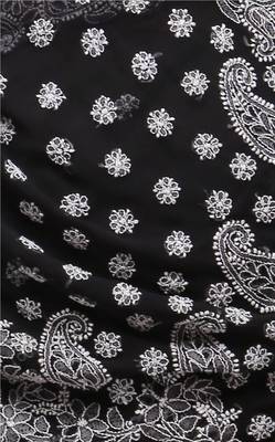Black embroidered georgette saree with blouse 4