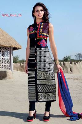 multicolor stitched taffeta silk stitched kurti 1