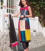 multicolor stitched taffeta silk stitched kurti