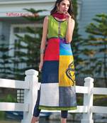 multicolor stitched taffeta silk stitched kurti