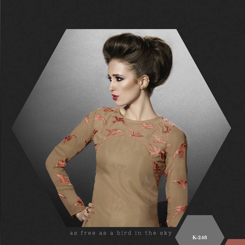 Beige Embroidered Dress Eternal 2151087