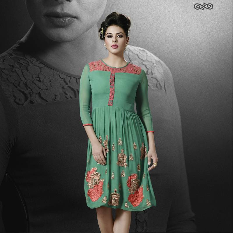 Embroidered Georgette Dress