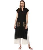black stitched cotton stitched kurti
