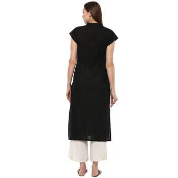 black stitched cotton stitched kurti 2