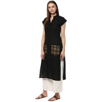 black stitched cotton stitched kurti 3