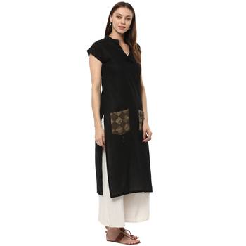 black stitched cotton stitched kurti 4