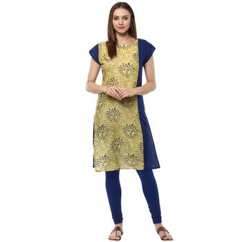 blue stitched cotton stitched kurti 1