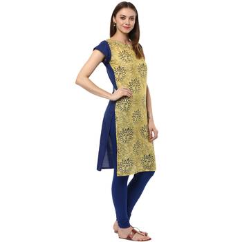 blue stitched cotton stitched kurti 4