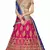 Pink Embroidered Net Unstitched Lehenga With Dupatta