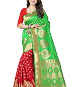 Green Woven Banarasi Saree With Blouse