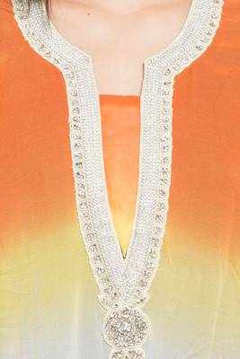Multicolor Embroidered Georgette Stitched Long Kurti 5
