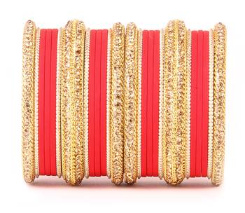 Golden Bracelet And Matte Finish Bangle Set For Women 1
