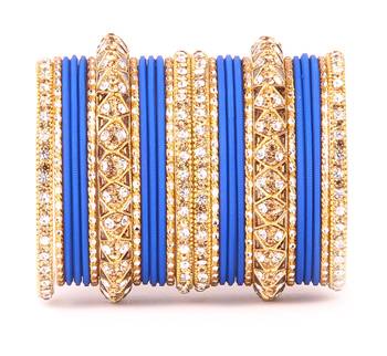 Golden Bracelet And Matte Finish Bangle Set For Women 1