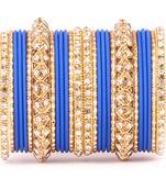 Golden Bracelet And Matte Finish Bangle Set For Women