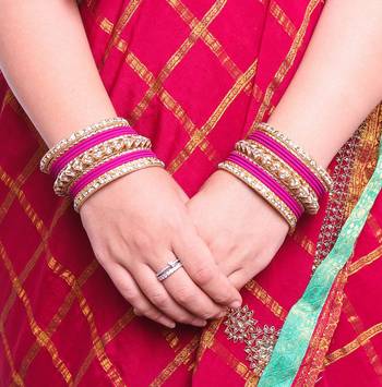 Golden Bracelet And Matte Finish Bangle Set For Women 2