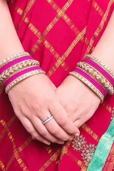 Golden Bracelet And Matte Finish Bangle Set For Women