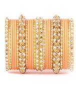 Golden Bracelet And Matte Finish Bangle Set For Women