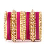 Golden Bracelet And Matte Finish Bangle Set For Women