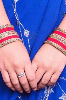 Golden Bracelet With Multi Coloured Stones And Matte Finish Bangle Set For Women