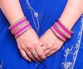 Golden Bracelet With Multi Coloured Stones And Matte Finish Bangle Set For Women 2