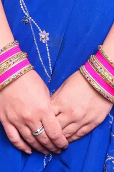 Golden Bracelet With Multi Coloured Stones And Matte Finish Bangle Set For Women