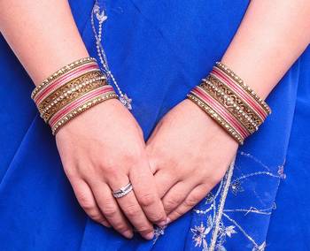 Intricate Bracelet With Running Stonework And Shinning Bangle Set For Women 2