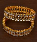 Gold plated kundan embellished bangles-and-bracelets