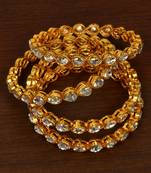 Gold plated kundan embellished bangles-and-bracelets