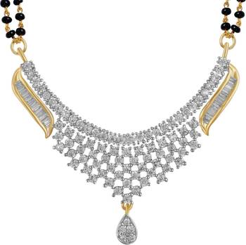 Silver american diamonds mangalsutra 1