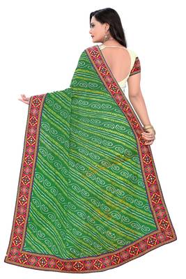 Green Embroidered Georgette Saree With Blouse 2